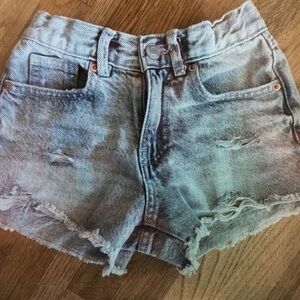 Girls' Light Blue Distressed Denim Shorts